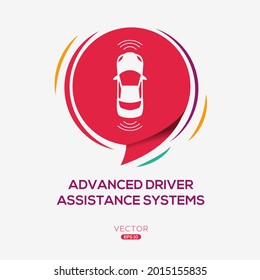 Creative (ADAS Advanced Driver Assistance Systems) Icon ,Vector Sign.