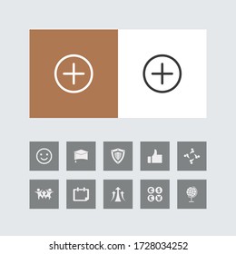 Creative add or plus  Line Icon with Bonus Icons. 