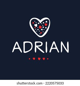 Creative (Adrian) name, Vector illustration.
