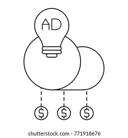 Creative advertisement ideas outline icon