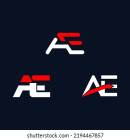 Creative AE Letter Logo Design With