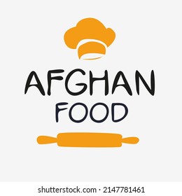 Creative (Afghan Food) Logo, Sticker, Badge, Label, Vector Illustration.