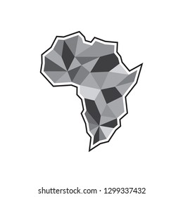 Creative african map icon. Abstract illustration of african map vector icon for web. Geometric african map. Vector illustration EPS.8 EPS.10