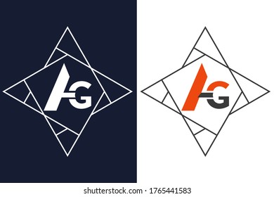 
Creative AG und GA-Buchstaben Logo Design, Vektorkonzept
