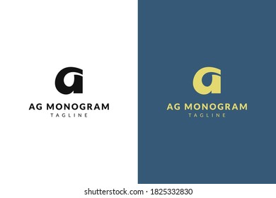 Creative AG or GA Monogram Logo in 2 color variations. Luxury Initial Logotype 