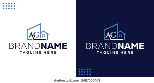 Logo de Creative AG para casas y edificios, inspiración de diseño, ilustración, Vector