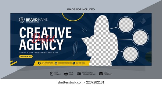 Creative Agency Banner Grow Your Business With Us Template Banner Design