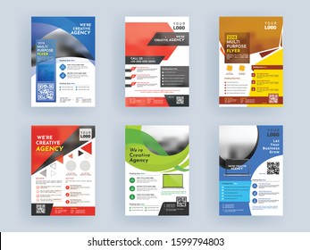Plantilla de folleto de agencia creativa, folleto o diseño de informe anual para concepto de negocio.