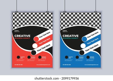 Creative Agency Flyer Design. Modern Layout Design. Business Flyer Design. Vector Design Template