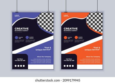 Creative Agency Flyer Design. Modern Layout Design. Business Flyer Design. Vector Design Template