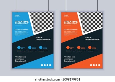 Creative Agency Flyer Design. Modern Layout Design. Business Flyer Design. Vector Design Template