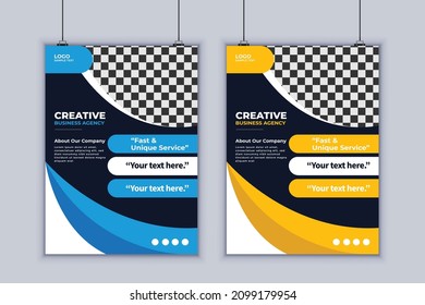 Creative Agency Flyer Design. Modern Layout Design. Business Flyer Design. Vector Design Template