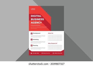 creative agency flyer design template. modern business poster leaflet design. a4 template, brochure design, cover, flyer, poster, print-ready