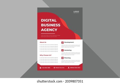 creative agency flyer design template. modern business poster leaflet design. a4 template, brochure design, cover, flyer, poster, print-ready
