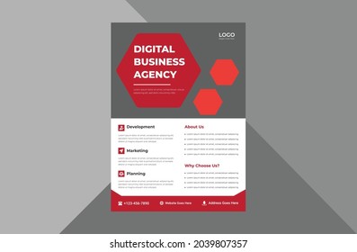creative agency flyer design template. modern business poster leaflet design. a4 template, brochure design, cover, flyer, poster, print-ready