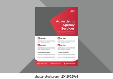 creative agency flyer design template. modern business poster leaflet design. a4 template, brochure design, cover, flyer, poster, print-ready