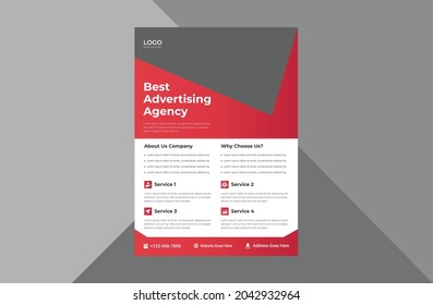 creative agency flyer design template. modern business poster leaflet design. a4 template, brochure design, cover, flyer, poster, print-ready