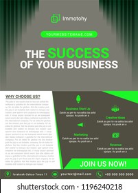 Creative agency green flyer. Vector illustration.
