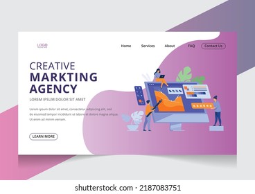 Creative agency Landing page design editable template