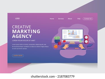 Creative Agency Landing Page Design Editable Template