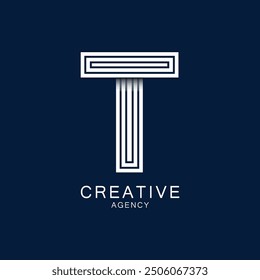 Creative Agency Logo Featuring Stylized Letter T Design
