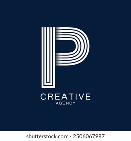 Creative Agency Logo Featuring Stylized Letter P Design
