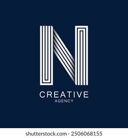 Creative Agency Logo Featuring Stylized Letter N Design
