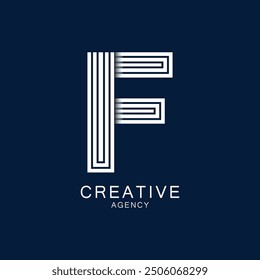 Creative Agency Logo Featuring Stylized Letter F Design
