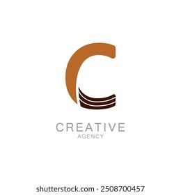 Creative Agency Logo Featuring Stylized Letter C Design

