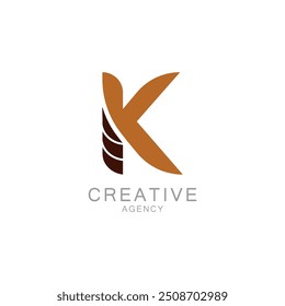 Logotipo da Creative Agency com design estilizado da letra K
