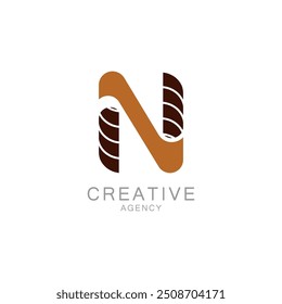 Creative Agency Logo Featuring Stylized Letter N Design

