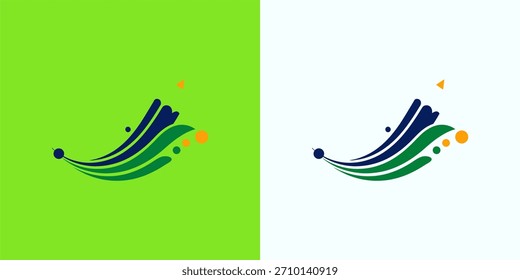 Creative Agency Logo with Upward Arrow and Colorful Brush Strokes