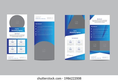 Creative agency marketing flyer. double sided dl flyer set. Post Template Digital Business Marketing Social Media Banner and dl flyer poster. Editable Promotion corporate Web Banner Stories Ads.