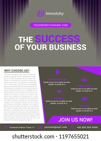 Creative agency purple flyer. Vector illustration.