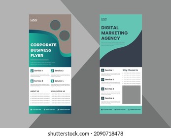 creative agency roll up banner design template. modern business poster leaflet design. cover, roll up banner, poster, print-ready