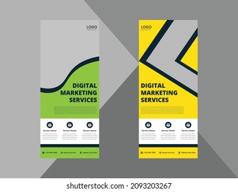 creative agency roll up banner design template. modern business poster leaflet design. cover, roll up banner, poster, print-ready