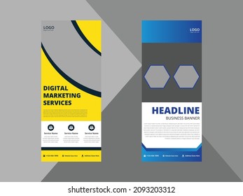 creative agency roll up banner design template. modern business poster leaflet design. cover, roll up banner, poster, print-ready