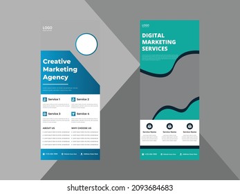creative agency roll up banner design template. modern business poster leaflet design. cover, roll up banner, poster, print-ready