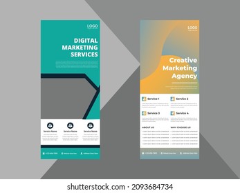 creative agency roll up banner design template. modern business poster leaflet design. cover, roll up banner, poster, print-ready
