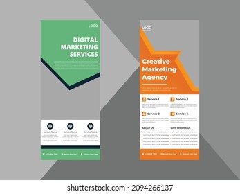 creative agency roll up banner design template. modern business poster leaflet design. cover, roll up banner, poster, print-ready