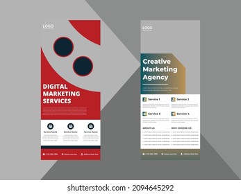 creative agency roll up banner design template. modern business poster leaflet design. cover, roll up banner, poster, print-ready