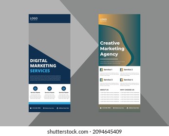 creative agency roll up banner design template. modern business poster leaflet design. cover, roll up banner, poster, print-ready