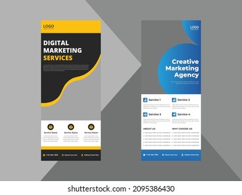 plantilla de diseño de banners de creación de agencia. diseño moderno de panfletos de negocios. carátula, pancarta de enrollamiento, afiche, lista para imprimir