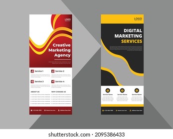creative agency roll up banner design template. modern business poster leaflet design. cover, roll up banner, poster, print-ready