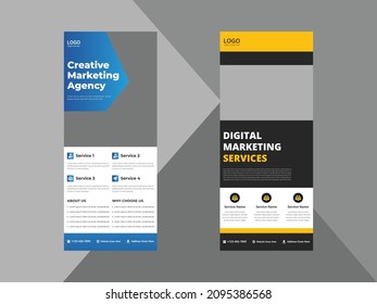 creative agency roll up banner design template. modern business poster leaflet design. cover, roll up banner, poster, print-ready