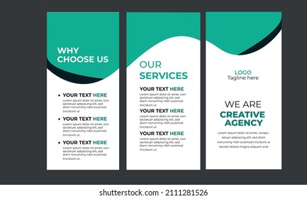 Creative agency tri fold brochure template design 