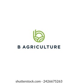 Creative Agriculture with Letter B Logo Vector Illustration Template 