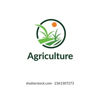 Creative agriculture logo design template. Farming logo. Design for agriculture, agronomy, wheat farm, rural country farming field, natural harvest.