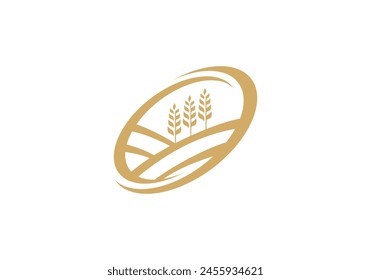 creative agriculture wheat logo vector design