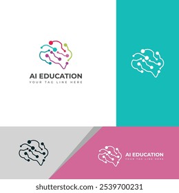 Diseño creativo del logotipo de la educación de la IA 